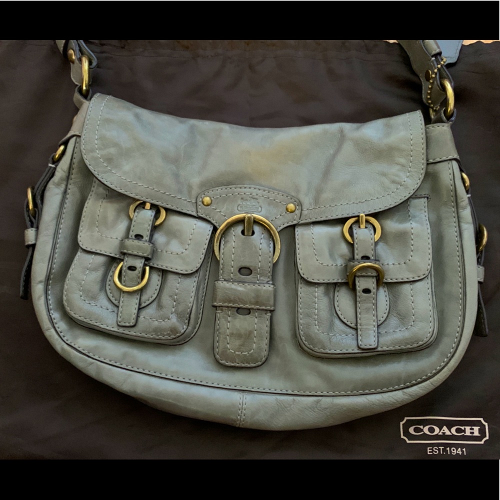COACH leather gray shoulder bag